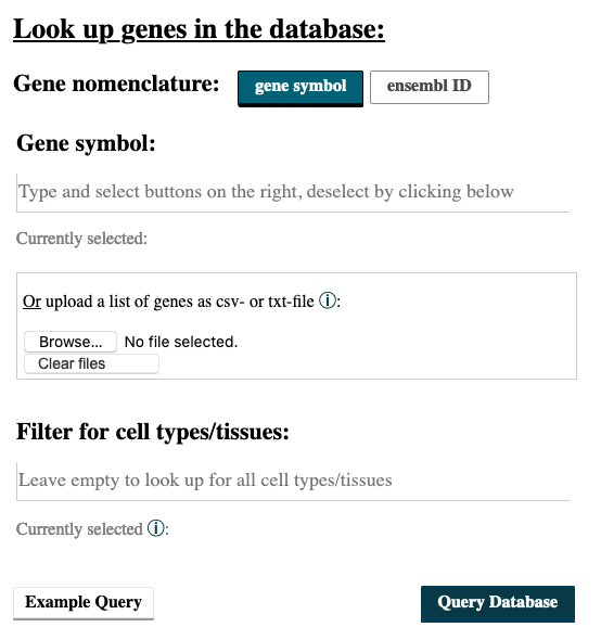 Gene Query form